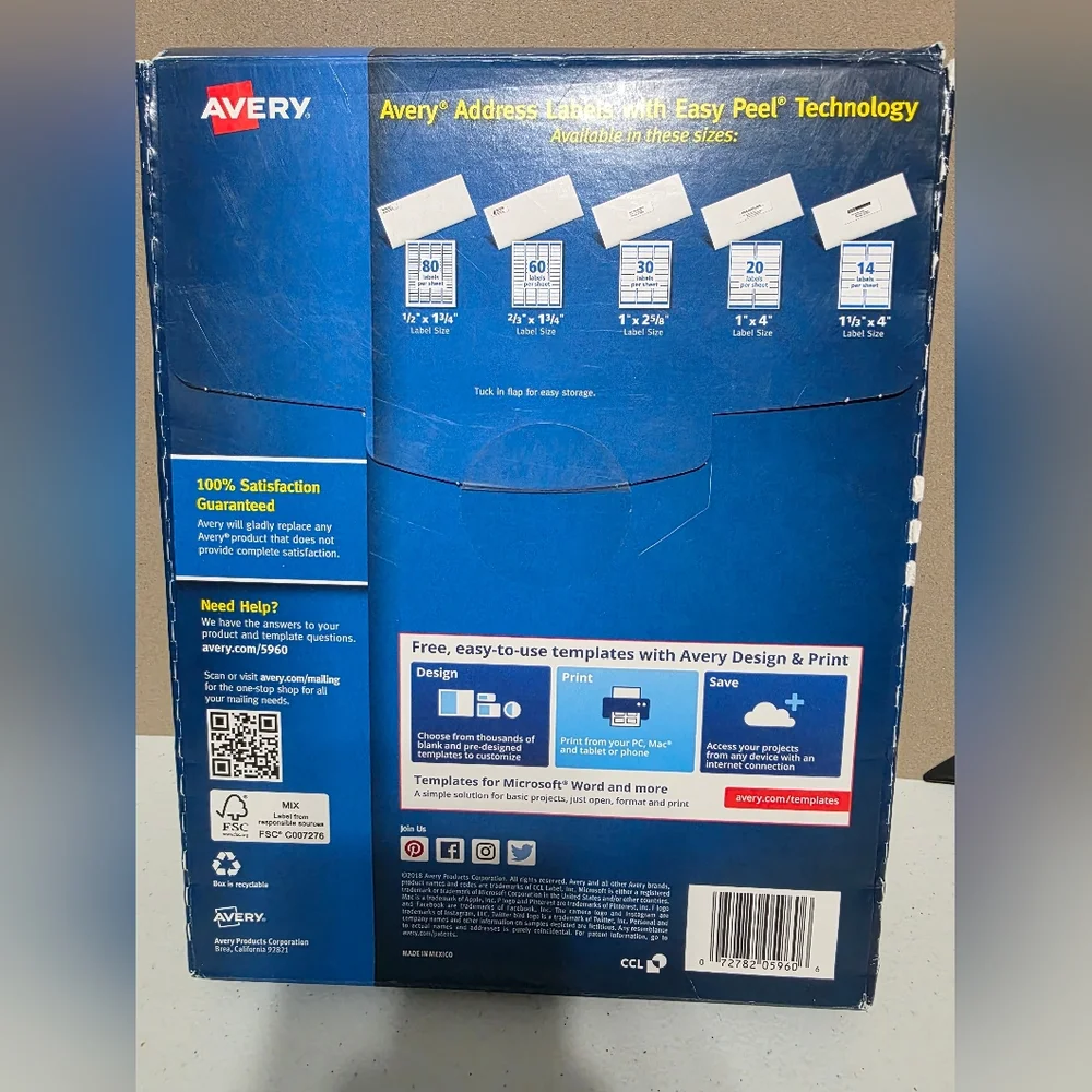 Avery Easy Peel Address Labels